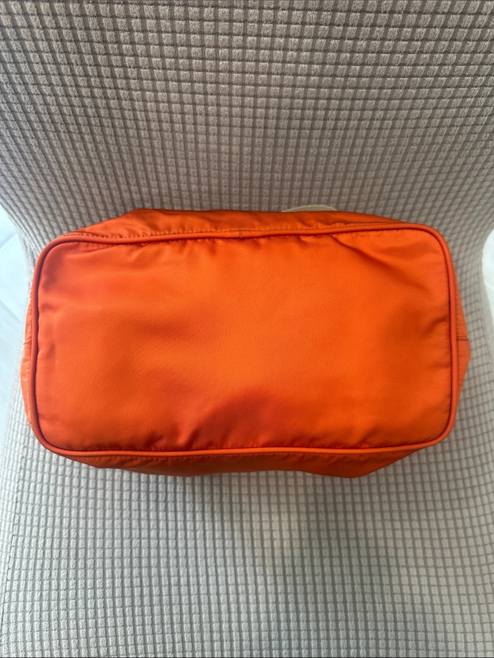 Prada Orange Nylon Shoulder Bag with Beige Strap - Picture 7 of 13